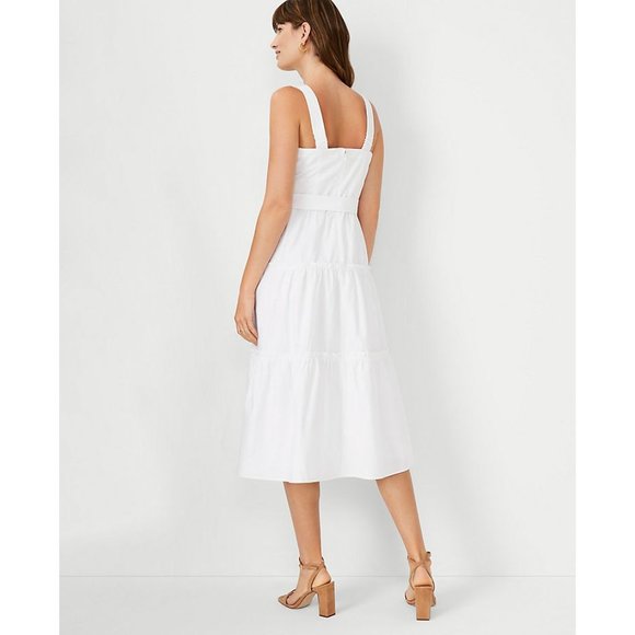 Ann Taylor Belted Flare Dress 10 - Picture 2 of 3